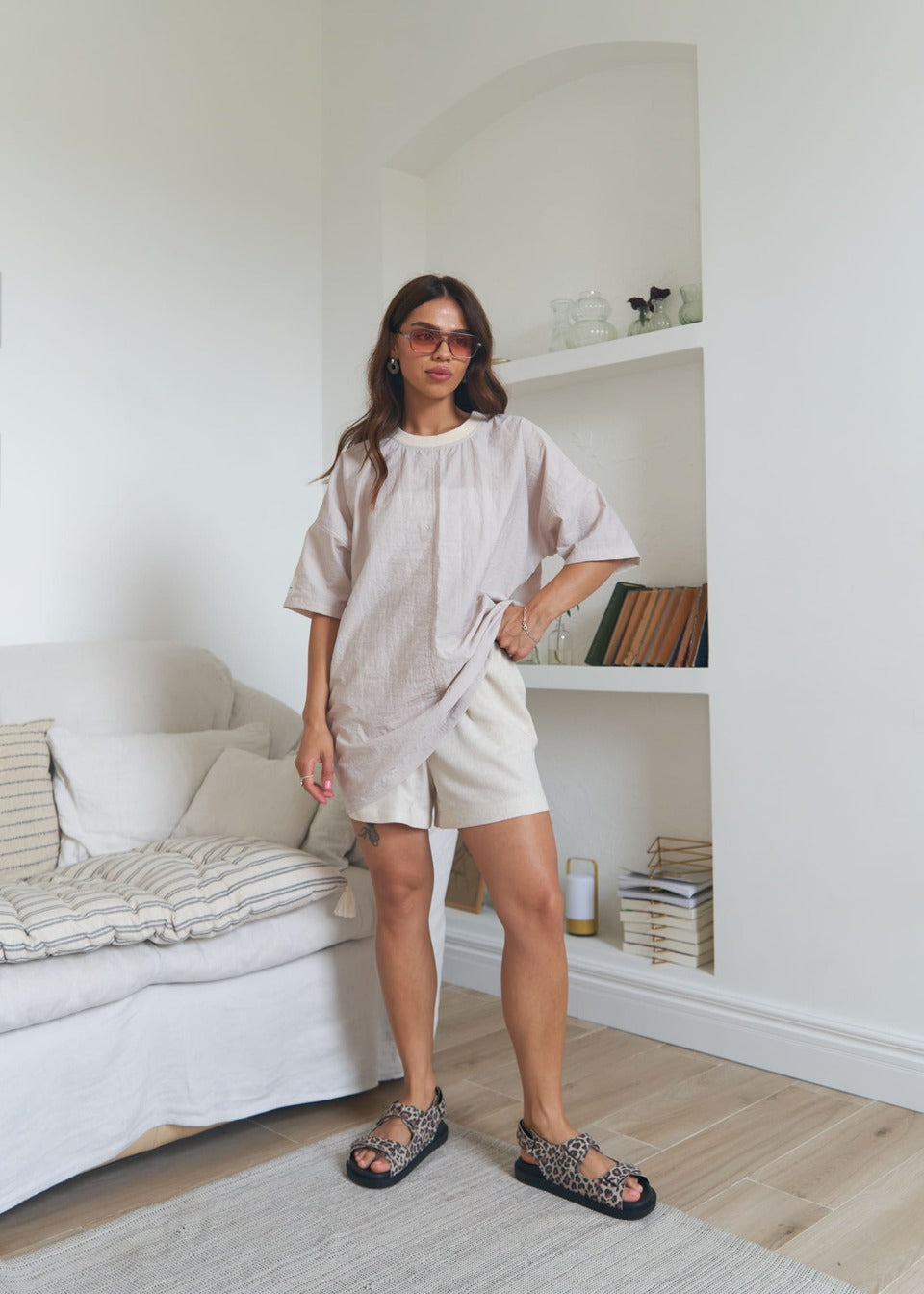 Beige T-shirt, Extended from Crushed Taffeta